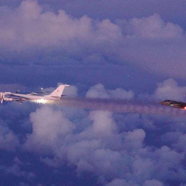 Two Norwegian F-35 fighters on NATO Quick Reaction Alert were scrambled from Evenes Air Station to identify a Russian Tu-142 Bear-F flying in international airspace off the Norwegian coast, marking Norway’s first QRA intercept of 2026 (Picture Source: Norwegian Air Force)