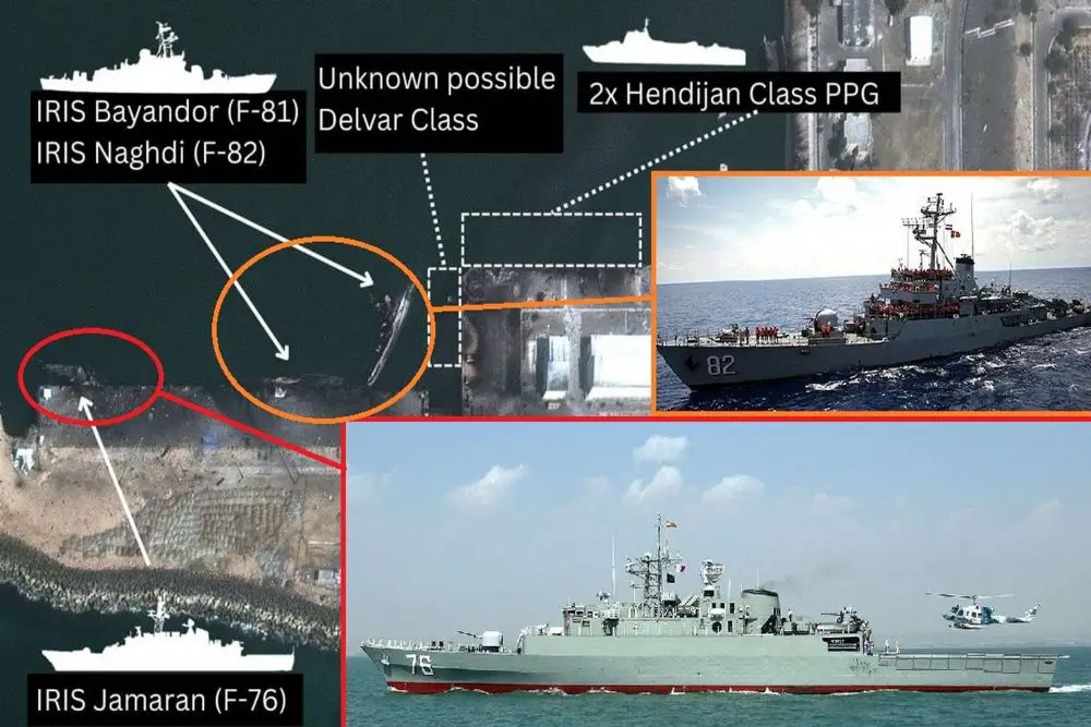 Jamaran-class ships pack a compact strike set: a 76 mm Fajr-27 gun, Noor or longer-range Qader anti-ship cruise missiles for standoff attacks, short-range SAMs for point defense, and lightweight torpedoes for limited ASW, all cued by surface and air-search radars (Picture source: Iranian Navy).