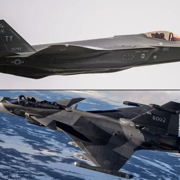Top F-35A Lightning II, bottom JAS 39 Gripen E, the two fighters at the heart of Canada’s current debate.