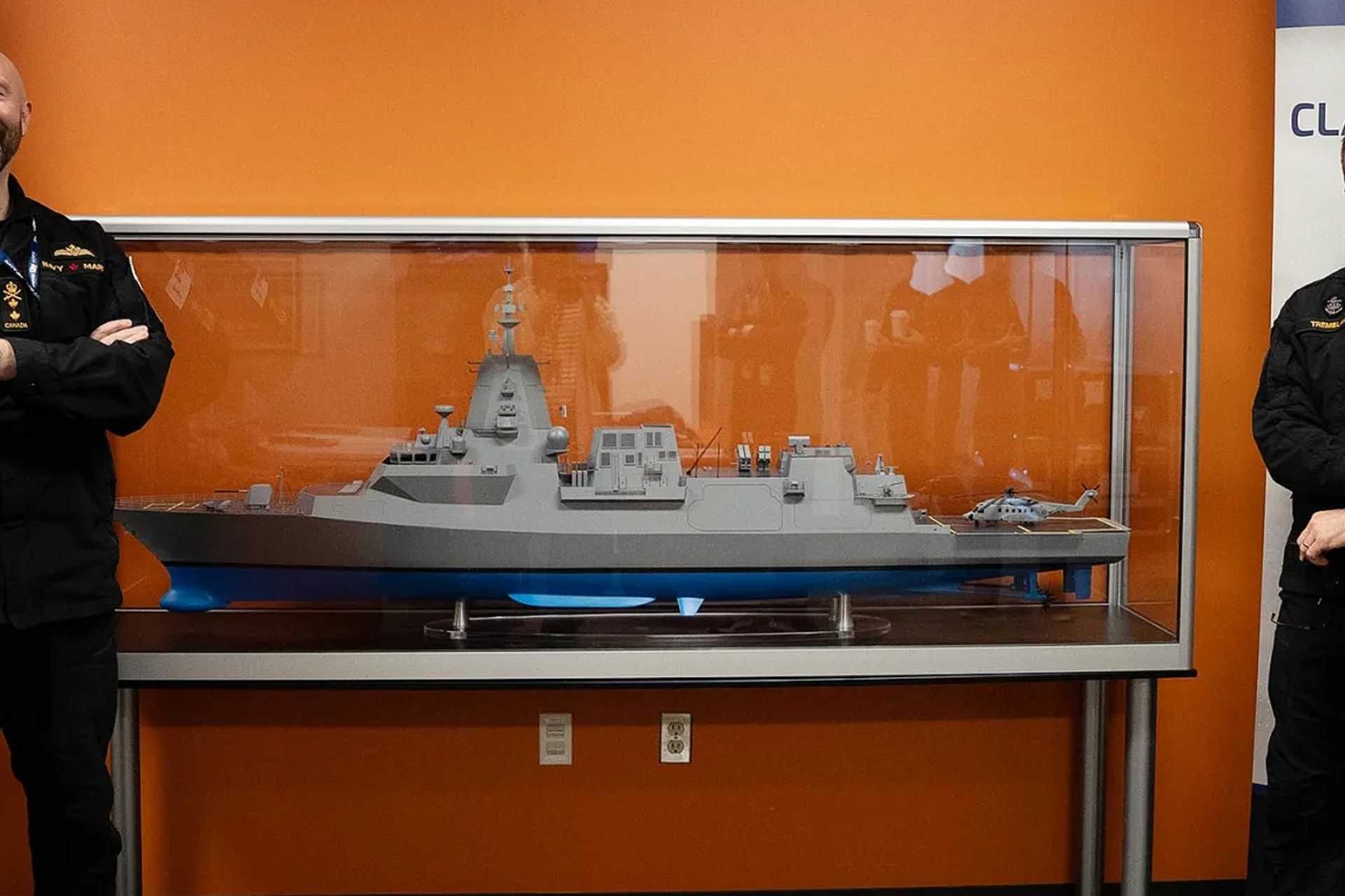 Overall, the changes on the Canadian River-class destroyer include the limitation to 24 vertical launch cells, the removal of a secondary missile system, the replacement of heavier artillery, and a consolidation of sensor and mast structures. (Picture source: Canadian Navy)