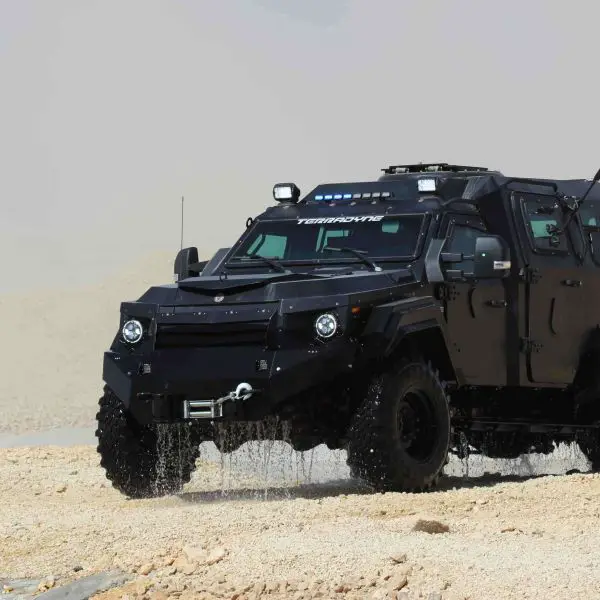 Terradyne Gurkha MPV armored 4x4, built on a Ford F-550 chassis, delivers high-level ballistic and blast protection with rapid-response mobility, six-door troop access, and mission-ready options for SWAT, internal security, EOD, command, and medevac operations in high-threat urban environments (Picture source: Army Recognition Group).