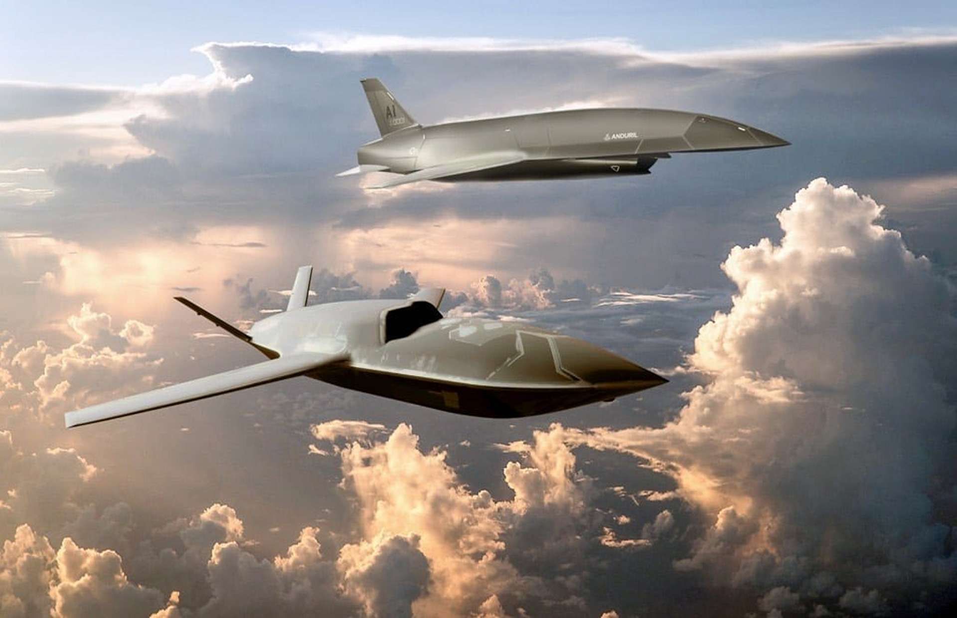 A carrier-capable unmanned combat jet designed to launch and recover from carriers, then team with F-35C and Super Hornets to extend range, add sensors and jamming, and carry extra weapons for air defense or strike using task-based autonomy with human control of lethal actions (Picture source: U.S. DoW).