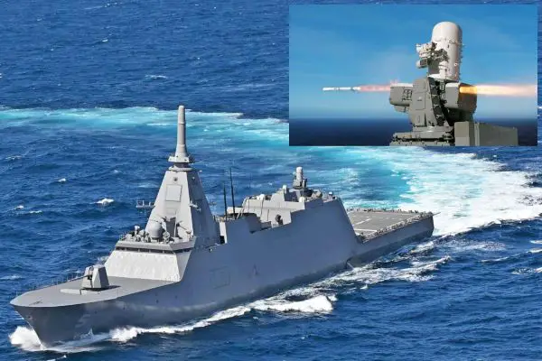 Australia has selected Raytheon’s SeaRAM missile defense system for its future Japanese-built Mogami-class frigates, strengthening the Royal Australian Navy’s ability to counter cruise missiles, drones and saturation attacks in the Indo-Pacific (Picture Source: Japanese MoD /RTX)