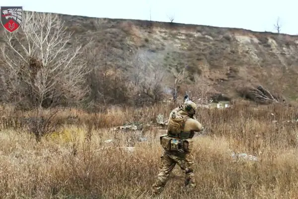 Ukrainian Special Forces from the 3rd Regiment of UASOF conduct live-fire training with 12-gauge shotguns to intercept hostile FPV drones during close-range counter-UAS drills near the front line.