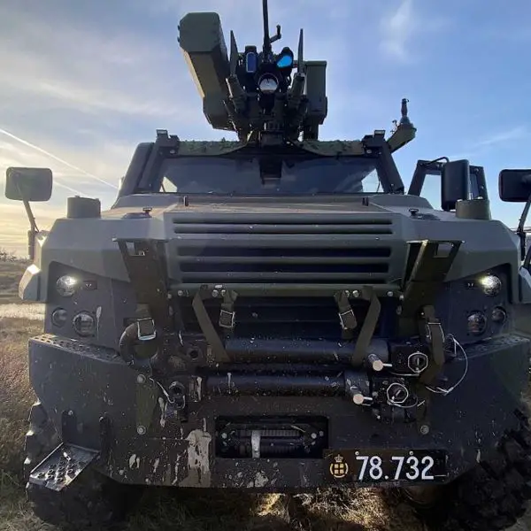 Denmark has completed the first integrated live firing of the Spike LR2 missile from the Eagle V armored patrol vehicle during a test conducted at Oksbøl in November 2025. (Picture source: Danish MoD)
