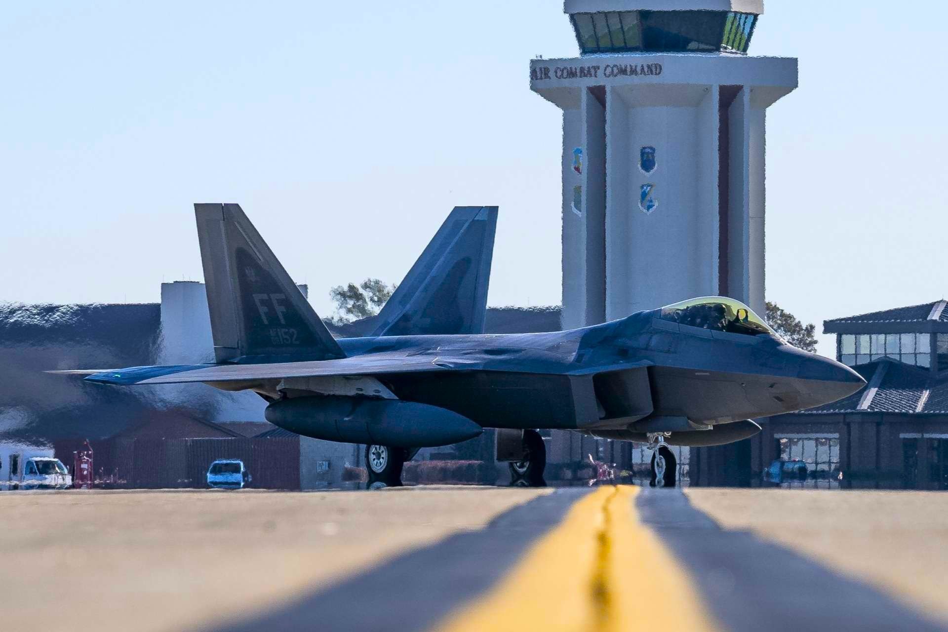 Open-source imagery and flight data suggest a second group of U.S. F-22 Raptors has transited RAF Mildenhall en route to the Middle East amid rising tensions involving Iran (Picture Source: U.S. Air Force)