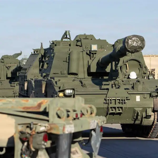 Newly delivered M109A7 Paladin self-propelled howitzer arrives with 1st Armored Division Artillery as part of the U.S. Army’s ongoing modernization of armored fires units.