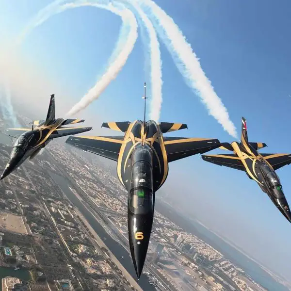 Created in the early 2000s, the Hongdu L-15, known in Chinese military service as the JL-10, is a twin-engine advanced jet trainer and light attack aircraft developed by Hongdu Aviation Industry Group with design input from Russia’s Yakovlev bureau. (Picture source: Al Fursan)
