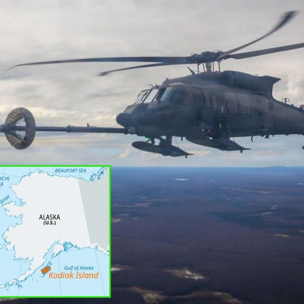 Exercise Kodiak Mace in Alaska highlighted the U.S. military’s growing ability to sustain combat aviation across the Arctic, with a Marine Corps KC-130J refueling an Army UH-60 Black Hawk as part of a broader effort to build a resilient, joint Arctic-Pacific force capable of operating in remote, infrastructure-limited environments (Picture Source: U.S. Army / Britannica / Edited By Army Recognition Group)