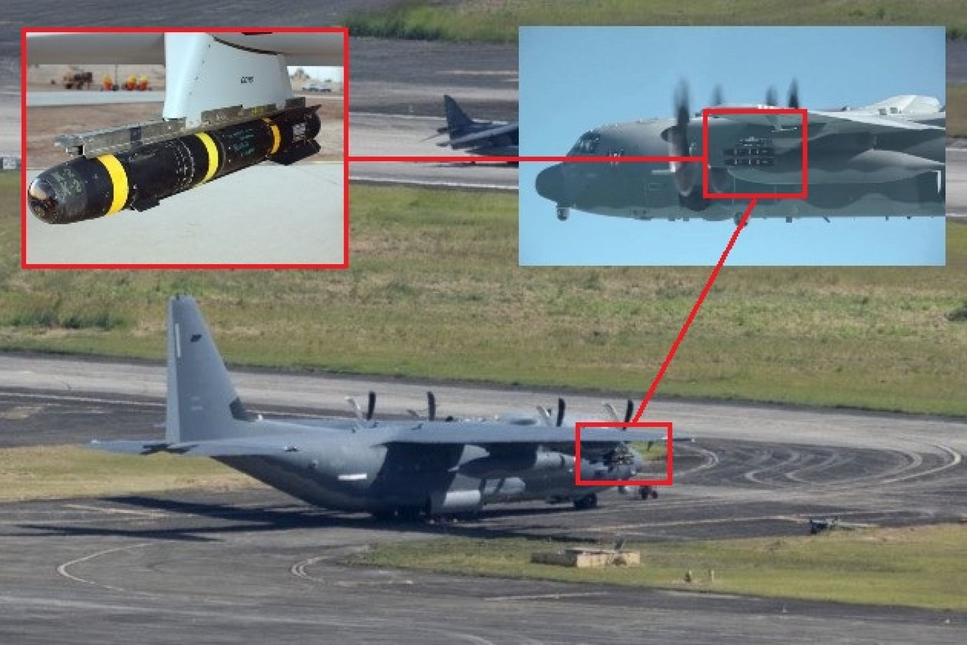 A Hellfire armed AC-130J Ghostrider gunship operating alongside Marine AV-8B Harrier II jets from the reactivated Roosevelt Roads base in Puerto Rico highlights a sustained, forward-positioned U.S. airpower presence within rapid reach of Venezuelan airspace and nearby sea lanes (Picture Source: U.S. Air Force/Lockheed Martin/RicardoArduengo)