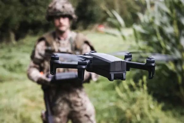 British Army engineers from 33 Engineer Regiment test an AI-enabled drone system designed to detect buried mines and explosive hazards faster and more safely, advancing the UK’s combat engineering and battlefield breaching capability (Picture source: UK MoD).