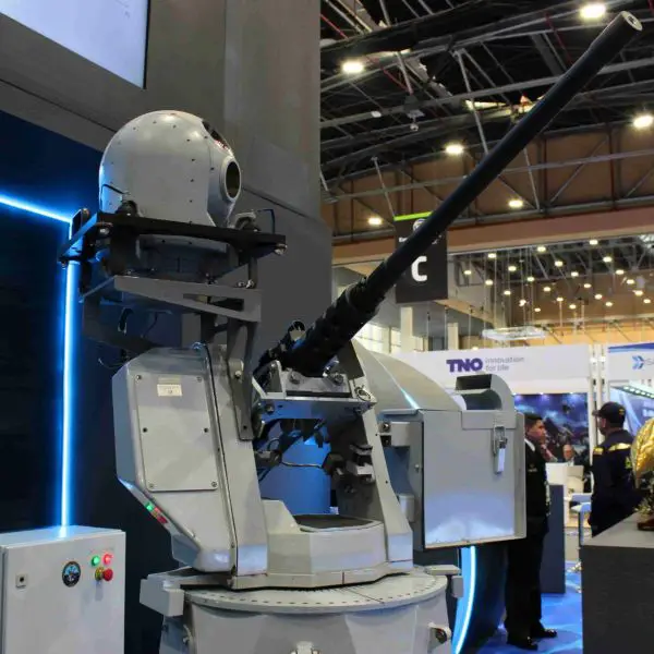 The configuration of the RWS ARC Indumil shown at Expodefensa is a 250-kilogram design optimised for installation on offshore patrol vessels. (Picture source: Army Recognition)