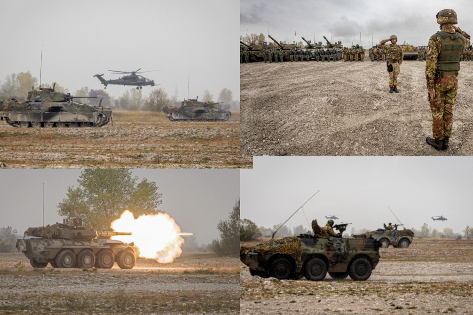 The exercise featured Ariete main battle tanks, Centauro wheeled gun systems, and Dardo infantry fighting vehicles operating in coordinated formations to demonstrate Italy’s modular land combat capability (Picture Source: Italian MoD)
