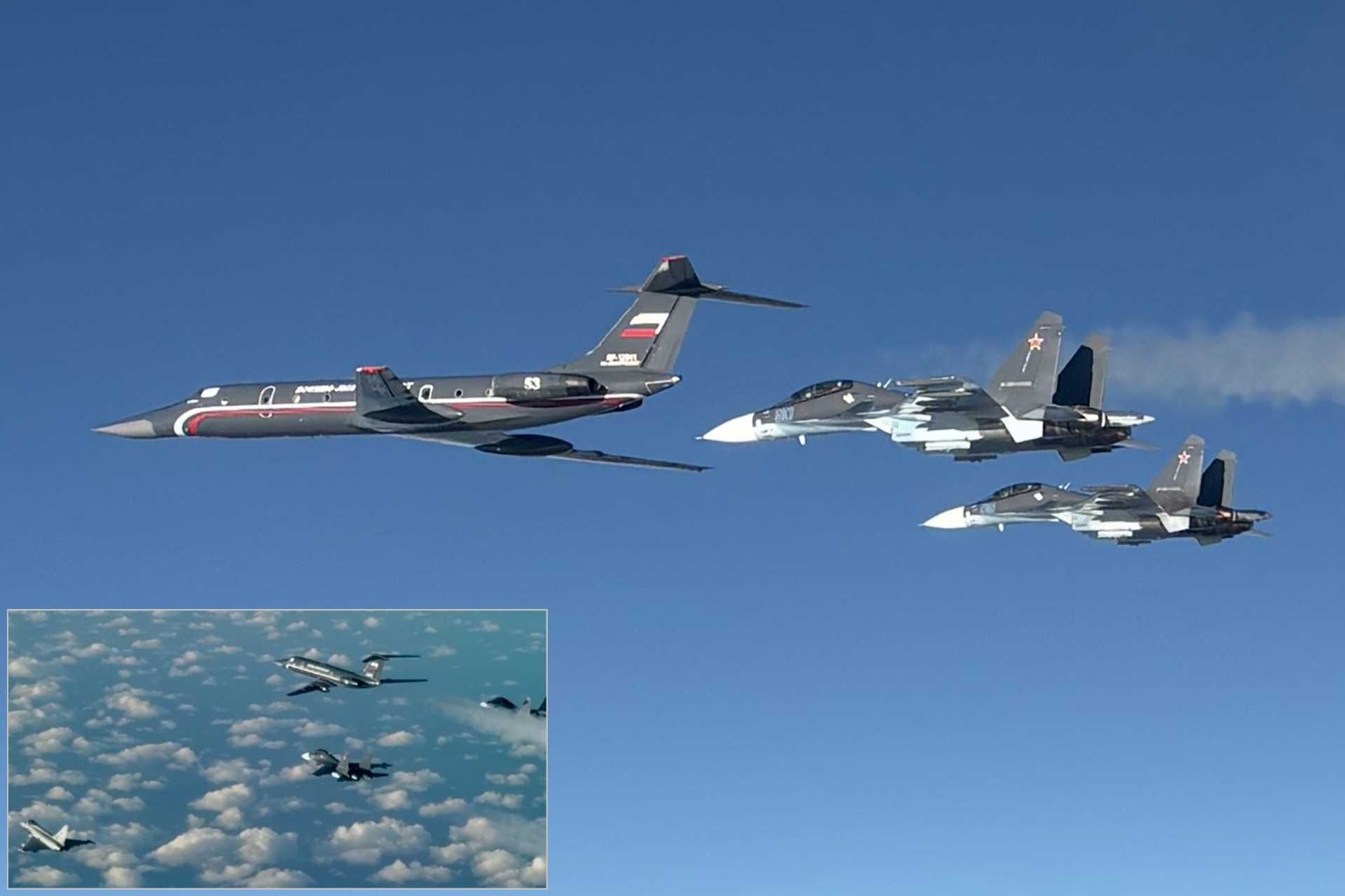 The RF-12041 is a rare Soviet Tu-134 airliner modified into a Tu-134UB-L trainer for Tu-22M3 and Tu-160 strategic bomber crews, and later converted again into a Tu-134A-4 transport aircraft used to carry senior officers of the Russian Navy. (Picture source: NATO Air Command)