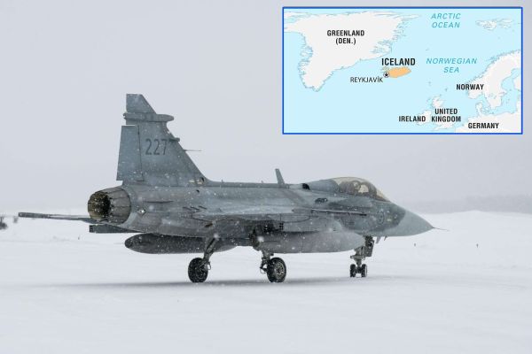 Six Swedish JAS 39 Gripen fighters have deployed to Iceland for NATO air policing, marking Sweden’s first operational contribution to Alliance air defense while reinforcing deterrence in the Arctic and North Atlantic (Picture Source: Britannica / NATO / Swedish Armed Forces)