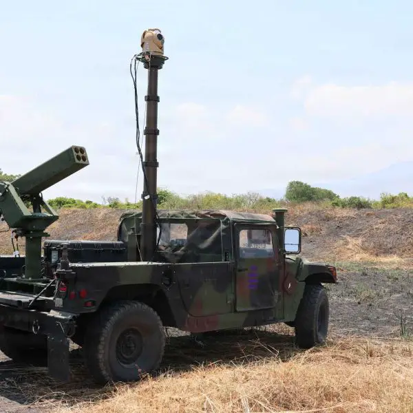 A U.S. Army VAMPIRE counter-unmanned aerial vehicle system mounted on a vehicle, operated by Bravo Battery, 1st Battalion, 51st Air Defense Artillery Regiment, 7th Infantry Division under Multi-Domain Command–Pacific, is positioned during Exercise Balikatan 2026 at Naval Station Leovigildo Gantioqui, Philippines, April 26, 2026.