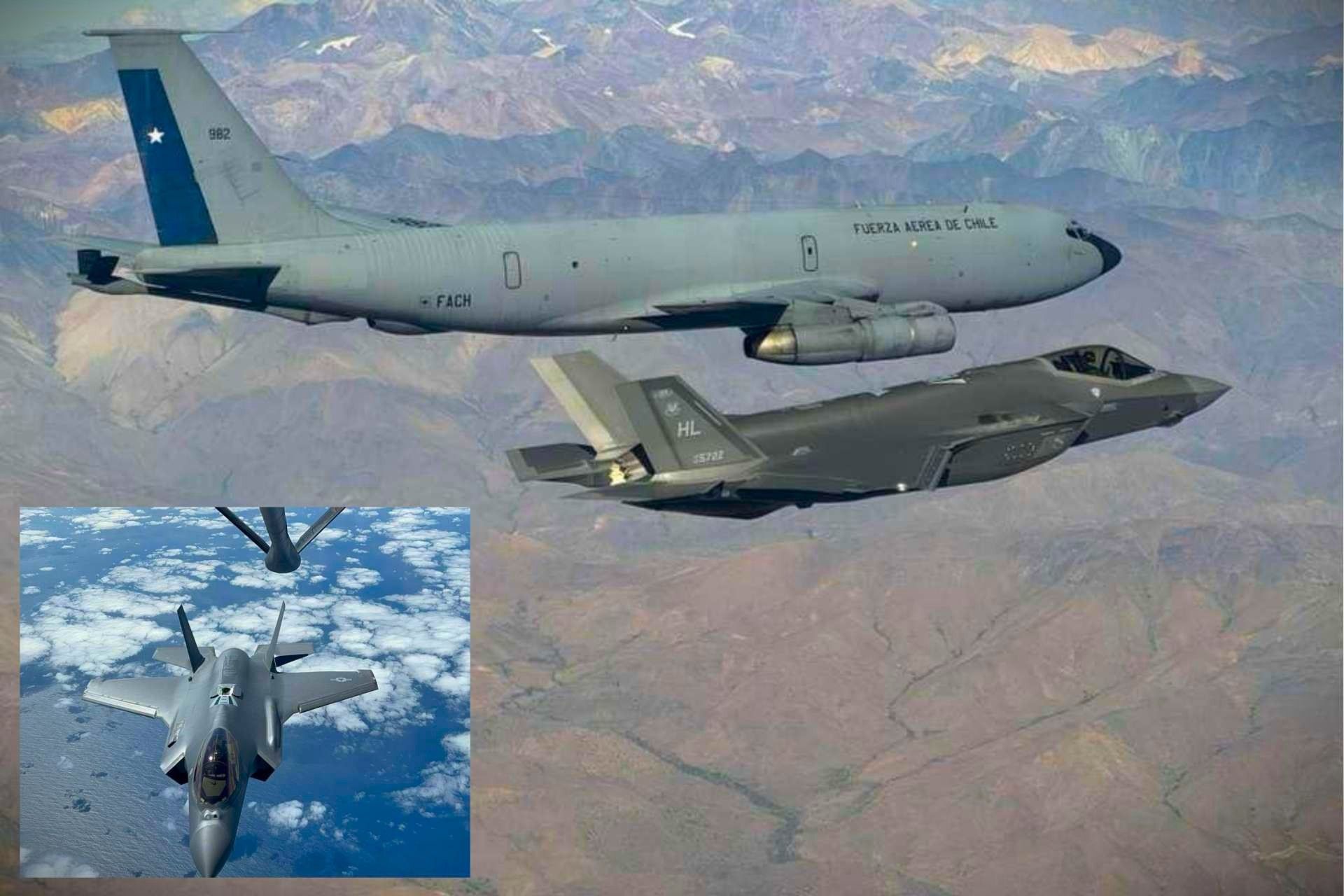 Chile’s KC-135E tanker refueled U.S. F-35A fighters en route to FIDAE 2026, signaling deeper operational interoperability and regional airpower cooperation in the Western Hemisphere (Picture Source: U.S. SOUTHCOM)