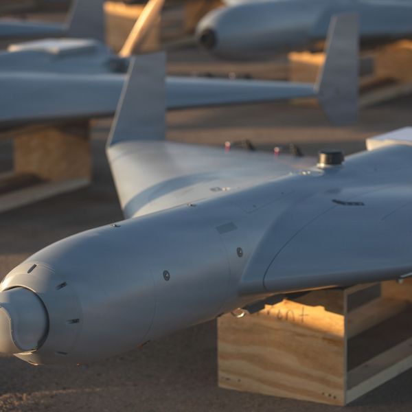 U.S.-manufactured LUCAS FLM 136 loitering munition is a long-range, six-hour endurance unmanned strike drone built by SpektreWorks, capable of carrying an 18 kg (40 lb) payload over 350 nautical miles (648 km) to conduct precision one-way attacks against air defenses, missile launchers, and hardened military targets.