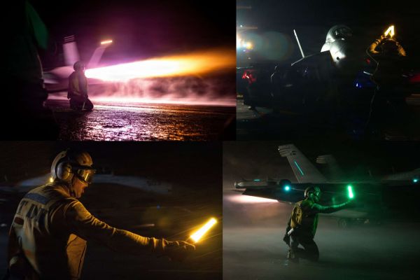 Night-time F/A‑18 flights over the Caribbean demonstrate readiness to employ advanced forces against non‑state threats impacting security and stability (Picture Source: U.S. Navy)