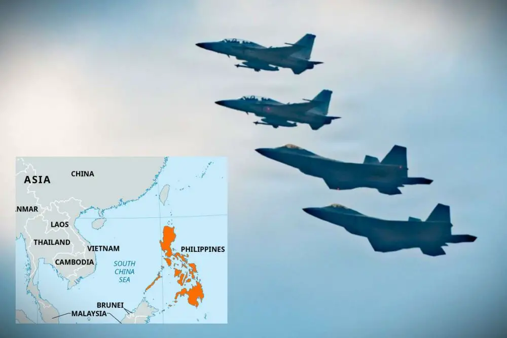 Philippine FA-50PH fighters flew alongside U.S. F-22 Raptors over Basa Air Base during Exercise Cope Thunder 26-1, signaling deeper allied air combat integration and a stronger, forward U.S.-Philippine airpower presence in the Western Pacific (Picture Source: U.S. Air Force)
