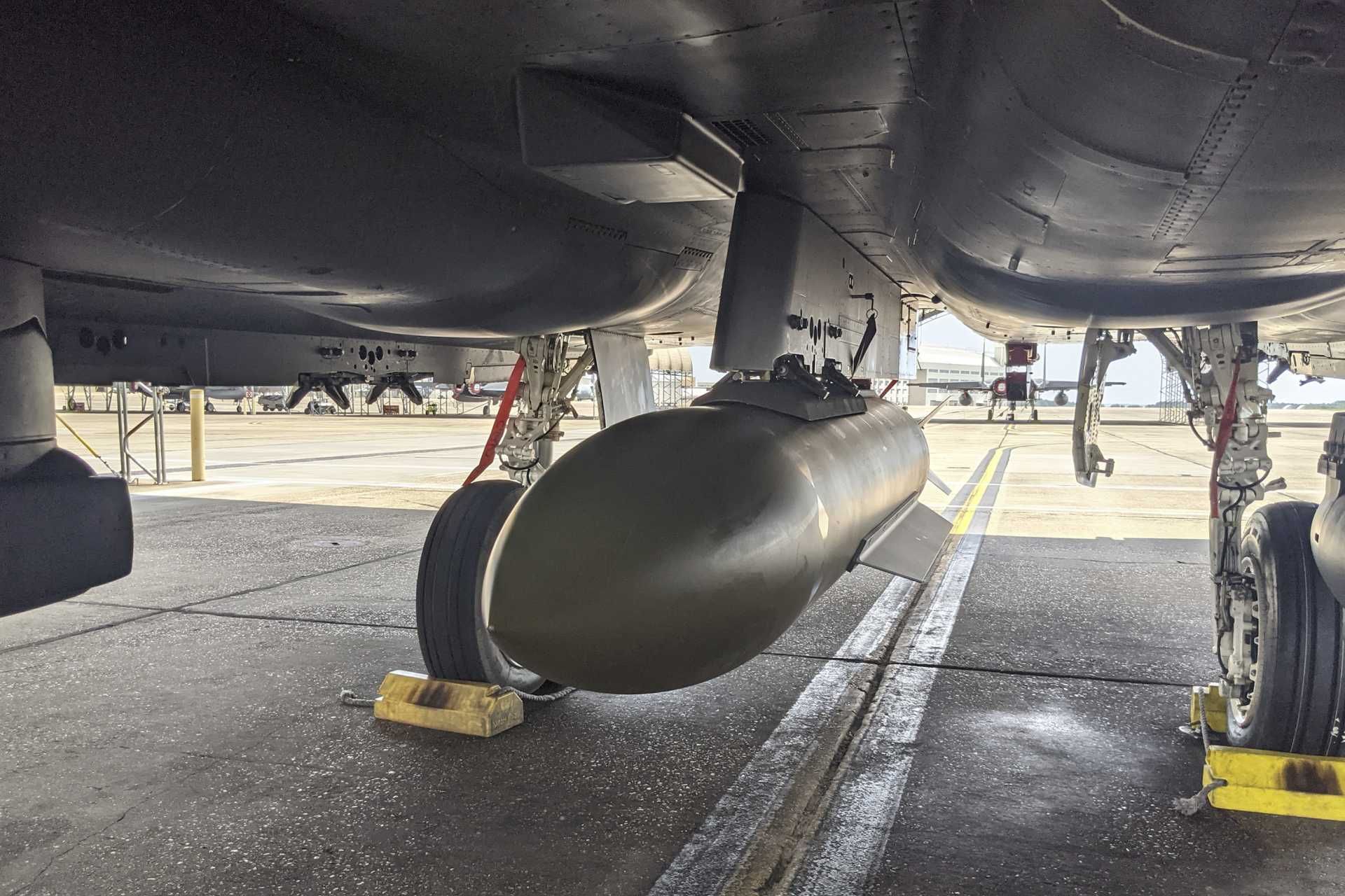 The GBU-72 Advanced 5K Penetrator, built to be carried not only by heavy bombers but also by tactical aircraft such as the F-15E, became one of the three standard U.S. bunker buster bombs for striking buried infrastructure such as missile storage sites. (Picture source: US Air Force)