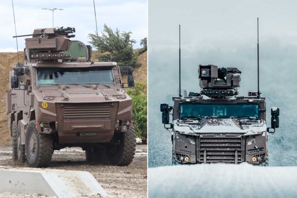 The Griffon covers protected troop transport and heavier roles, while the Serval is used for lighter, faster missions, with both operating together within the SCORPION communication network. (Picture source: Army Recognition and 3e RPIMa)