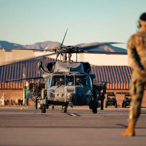 The current configuration of the HH-60W lacks an active infrared countermeasure capability and relies solely on missile warning systems without a means to defeat incoming threats, exposing the helicopter to infrared-guided missiles such as MANPADS. (Picture source: US Air Force)