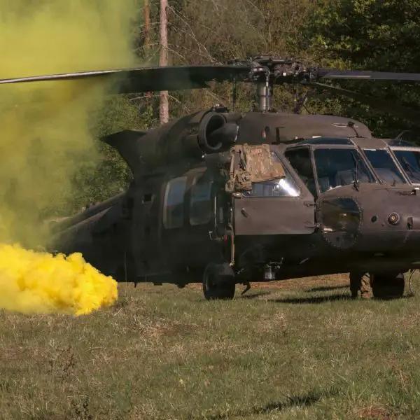 A U.S. Army UH-60 Black Hawk helicopter assigned to the 3rd Infantry Division conducts a simulated combat assault during Combined Resolve 26-07 at the Joint Multinational Readiness Center in Hohenfels, Germany, on May 2, 2026.