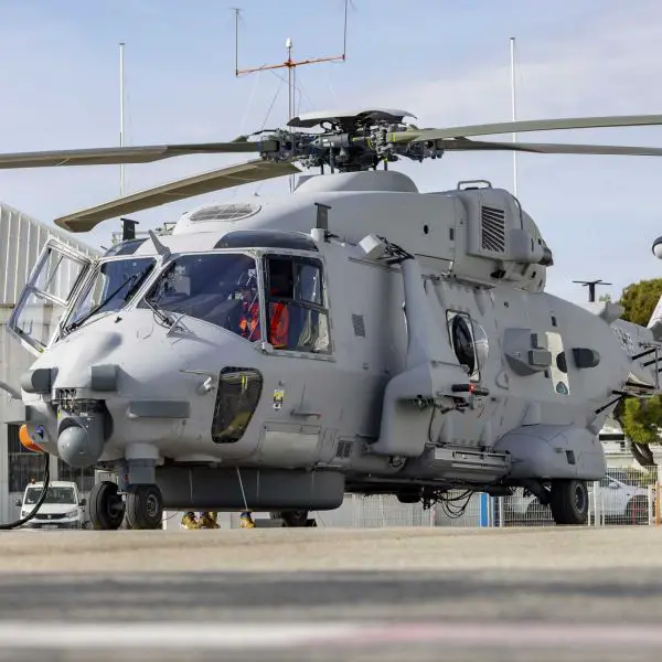 The integrated systems on the NH90 Sea Tiger allow for simultaneous sonar operation, radar surface scanning, and electronic support measures within a single sortie, providing a unified tactical picture to the crew. (Picture source: Airbus)