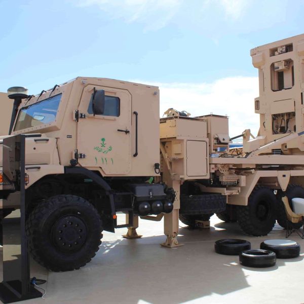 VLUMICA truck-mounted short-range air-defense system with vertical launch and 360-degree coverage, carrying four VL MICA interceptors per vehicle and designed for rapid salvo firing, lock-on-after-launch engagements, and quick shoot-and-scoot relocation to defend bases and critical infrastructure against aircraft, cruise missiles, and drones (Picture source: Army Recognition Group).