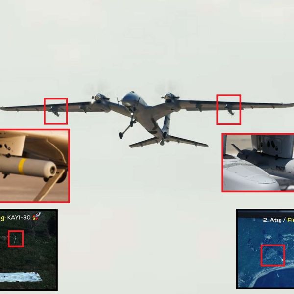 The live-fire test demonstrated the Bayraktar AKINCI PT-7’s ability to accurately deploy multiple laser-guided miniature munitions in a single sortie, confirming the effective integration and operational maturity of the BOZOK and KAYI-30 systems under realistic engagement conditions (Picture Source: Army Recognition / Baykar Technologies)