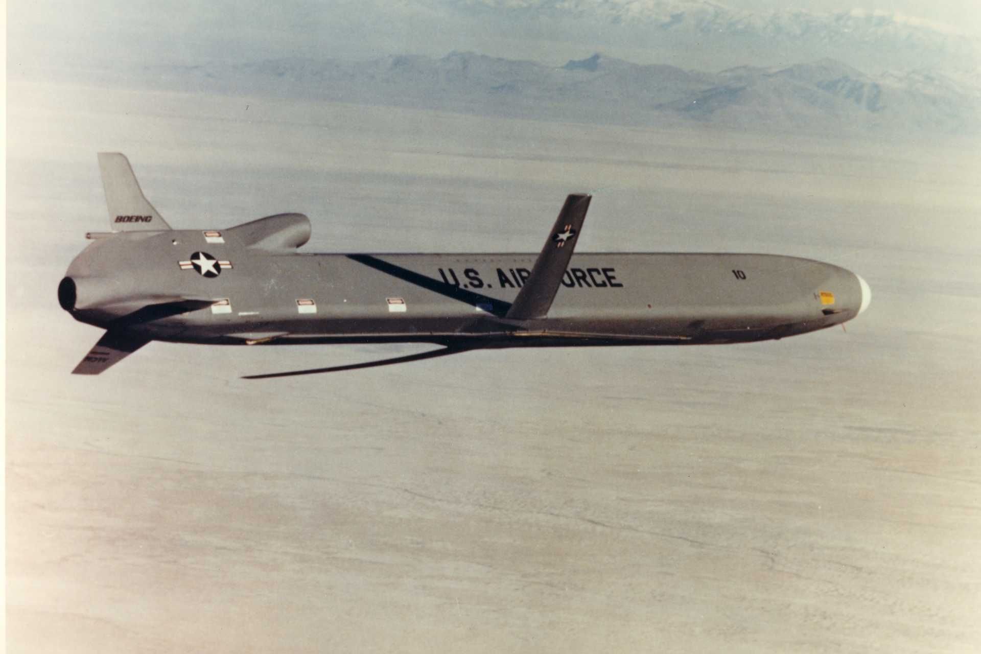 The AGM-86B is a nuclear-armed, air-launched, subsonic cruise missile developed by Boeing for the U.S. Air Force, which entered service in December 1982 and remains operational as of 2026 as part of the U.S. nuclear triad missile inventory. (Picture source: U.S. Air Force)