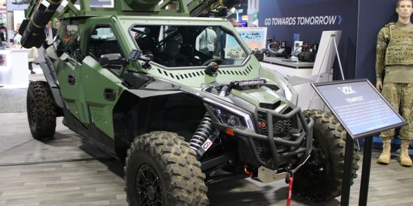 V2X’s Tempest vehicle with dual launchers and counter-UAS suite at AUSA 2025