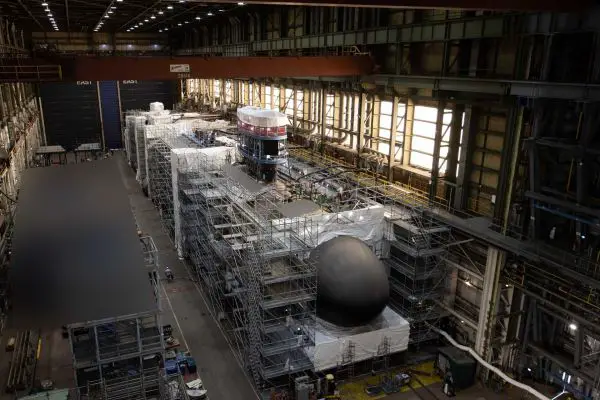 The USS Oklahoma will be the 29th Virginia-class submarine, the first of the Block V configuration, the second U.S. Navy vessel carrying the name of this state, and the 14th Virginia-class submarine to be delivered by Newport News Shipbuilding. (Picture source: HII)