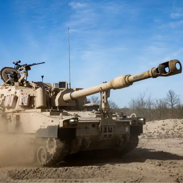 A US Army M109A7 Paladin self-propelled howitzer reflects ongoing production under a $473 million BAE Systems contract to sustain modern armored artillery firepower.