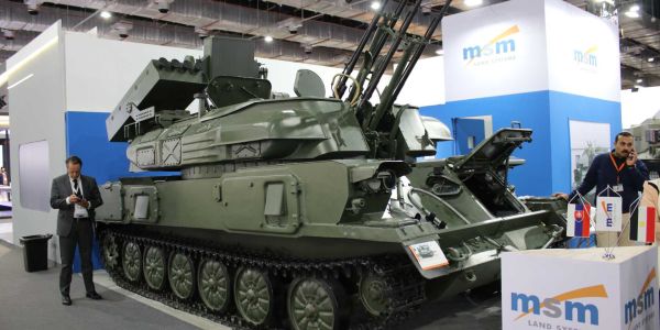 The ZSU-23-4 SVK Shilka retains most of the original ZSU-23-4 characteristics, such as its quad 23 mm cannon turret and the GM-575 tracked chassis, but seems to incorporate a missile launcher box on the top of the turret. (Picture source: Army Recognition)