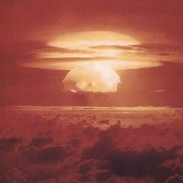 The most powerful nuclear weapon ever tested by the United States was the Castle Bravo, detonated on 1 March 1954 with a yield of about 15 megatons of TNT, significantly exceeding its originally predicted yield of around 6 megatons. (Picture source: US Department of Energy)