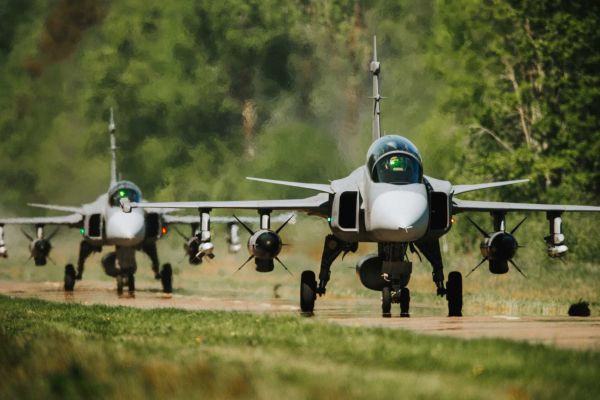The Gripen C/D's operational doctrine is perfect for the Ukrainian Air Force because it enables fighters to operate from short road strips and decentralized highway sites with minimal maintenance personnel, directly neutralizing Russia's ability to disable permanent airbases with long-range missile strikes. (Picture source: Saab)