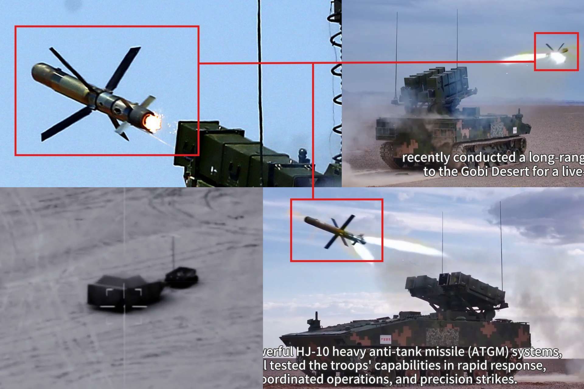 China’s PLA used the HJ-10 anti-tank missile system in a Gobi Desert live-fire drill to improve long-range mobile anti-armor combat operations (Picture Source: China’s Ministry of National Defense)
