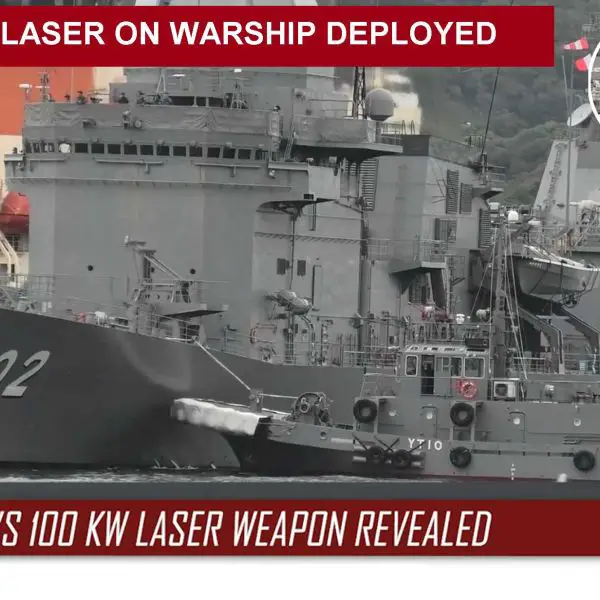 Japan’s JS Asuka experimental destroyer outfitted with a 100kW-class laser weapon system during integration trials, marking the nation’s first operational step into directed energy naval defense.