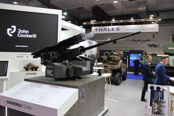 John Cockerill’s Cockerill CLWS is a lightweight remote weapon station armed with a 25 mm cannon, designed to give 4x4 to 8x8 armored vehicles greater firepower, anti-drone potential, and under-armor survivability (Picture source: Army Recognition Group).