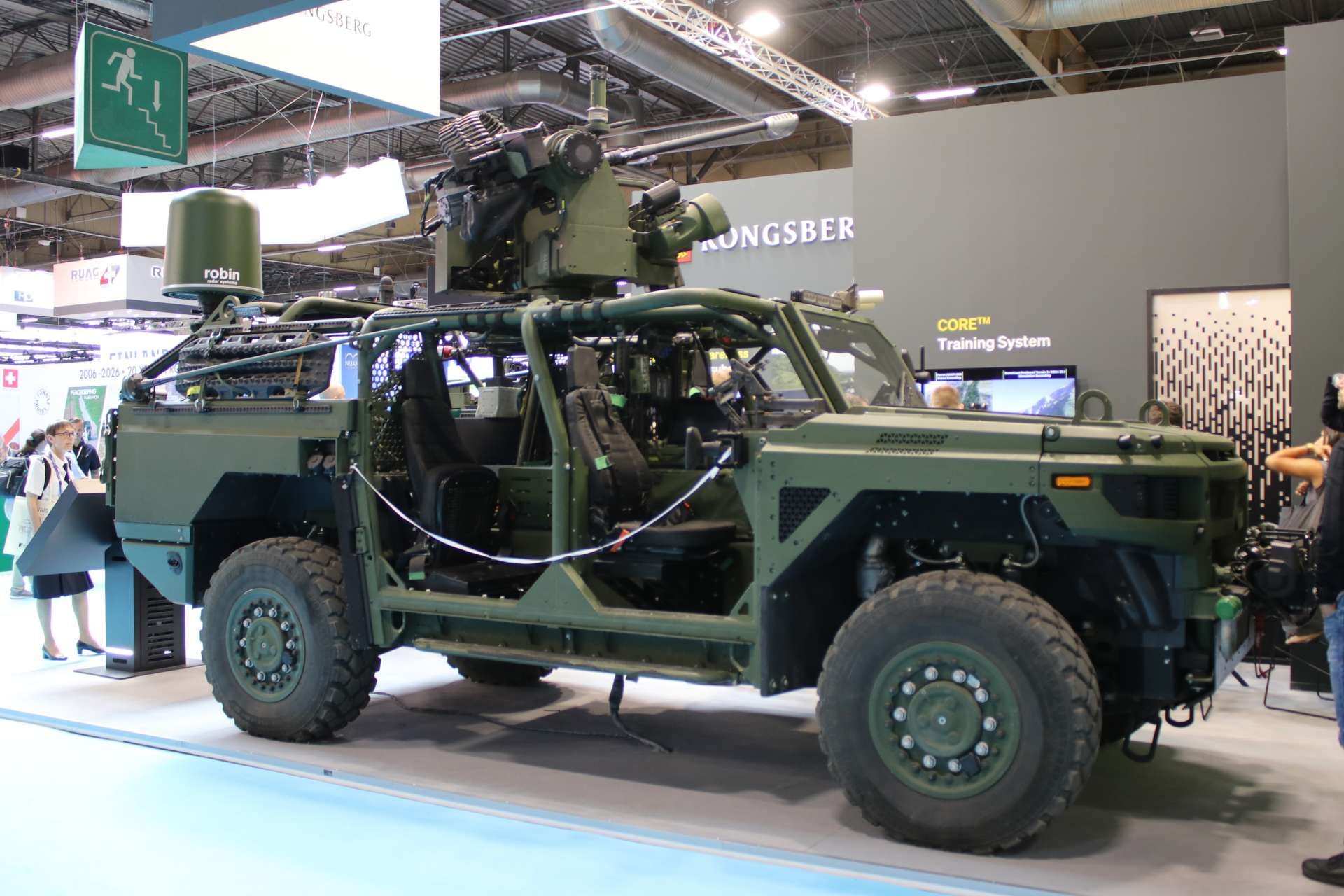 A multinational team of Dutch, Norwegian, and French defense companies unveiled a mobile counter-drone vehicle at Eurosatory 2026 that combines radar detection, electronic warfare, advanced surveillance, resilient navigation, and a 30mm cannon to defeat emerging unmanned aerial threats (Picture Source: Army Recognition Group)