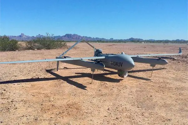 The Aerosonde® Mk. 4.7 is a hybrid VTOL uncrewed aircraft system combining quadrotor lift with fixed-wing endurance, designed for long-range ISR missions in remote or confined environments without the need for runways.