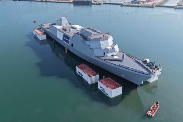 HMS Active, the Royal Navy’s second Type 31 frigate, has reached the float-off stage at Rosyth, marking a key milestone in Britain’s effort to field a new class of flexible, modern warships to replace aging Type 23 frigates (Picture source: UK MoD).