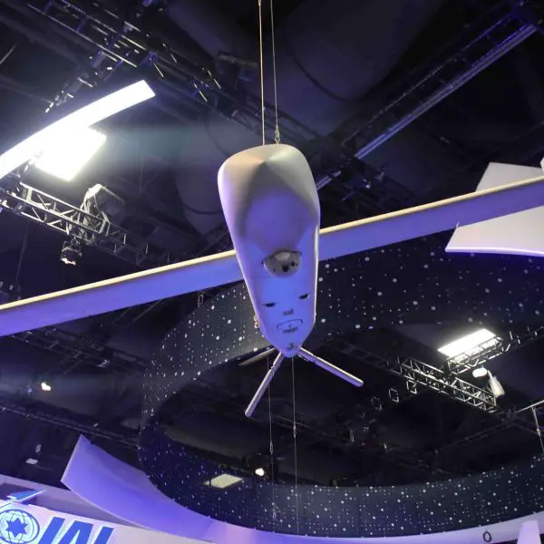 IAI Mini Harpy is a canister-launched 50 kg loitering munition with dual anti-radiation and EO/IR seeker, ~1-hour endurance, 100 km range and a precision 7 kg warhead for SEAD and armed ISR (Picture source: Army Recognition Group).