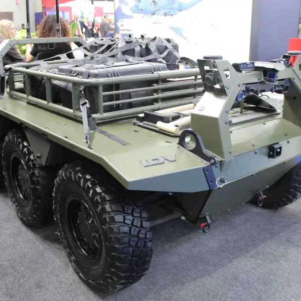 IDV’s VIKING 6x6 hybrid uncrewed ground vehicle shown at World Defense Show in Riyadh, observed by Army Recognition, combines 750 kg payload capacity with 6x6 off-road mobility, low-signature electric “last-mile” drive, and modular autonomy for resupply, CASEVAC, and sensor or mission-payload carriage in contested environments (Picture source: Army Recognition Group).