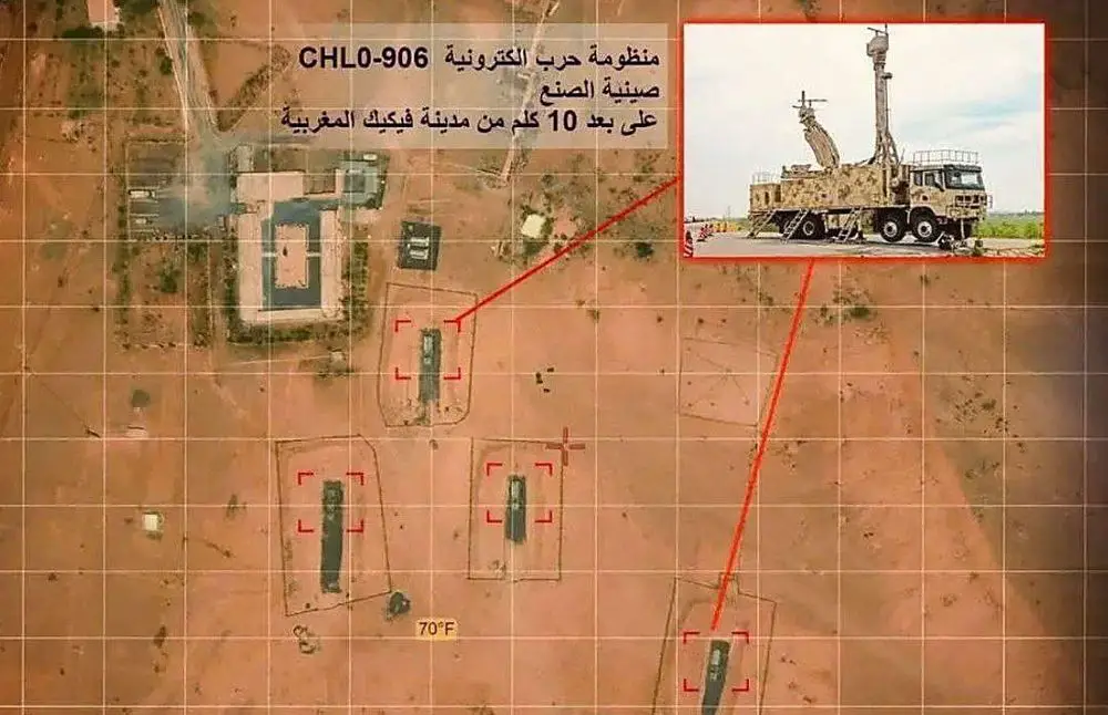 The Chinese CHL-906 is a mobile electronic warfare radar-ELINT suite that passively detects and classifies enemy radar emissions across a wide frequency range, then disrupts airborne radars, drone datalinks, communications, and satellite navigation to degrade ISR and targeting near the frontline (Picture source: Visioner on X).