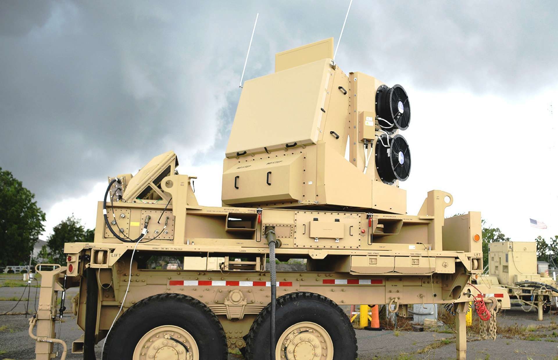 AN MPQ 64A4 Sentinel A4 is a mobile 360-degree X-band radar that detects and tracks drones, cruise missiles, aircraft, and RAM threats, providing engagement quality data for integrated air defense (Picture source: Lockheed Martin).