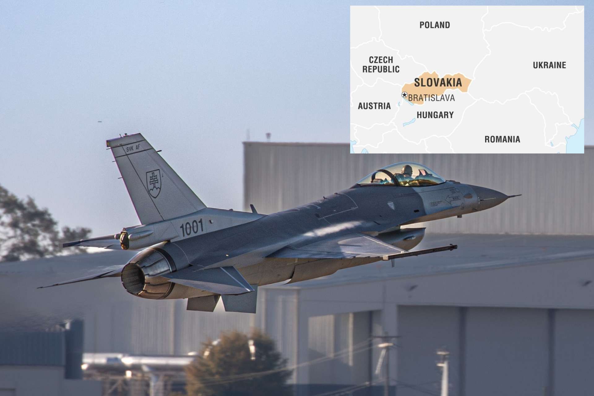 Slovakia is considering the purchase of four additional F-16 Block 70/72 fighters from the United States to reinforce its transition to a modern NATO-aligned air defense fleet (Picture Source: Lockheed Martin / Britannica) 