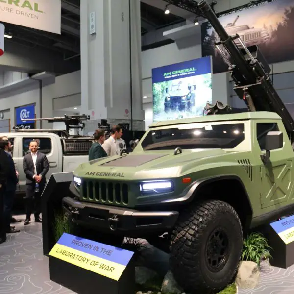 AM General presents its next-generation Hawkeye 105mm Mobile Howitzer System during AUSA 2025 in Washington, D.C., showcasing a redesigned chassis, upgraded powertrain, and advanced fire-control system for enhanced mobility and precision.